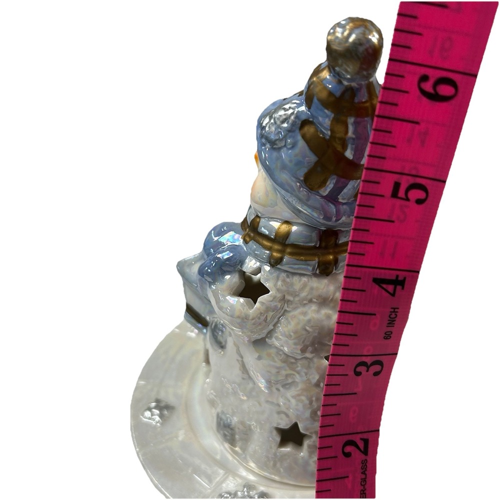 Vtg Design Inspirations‎ 2 Snowman Tea Light Holder Set Christmas 2002 Luminary - Picture 9 of 9